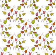 Seamless pattern with colored leaves on a white background N4