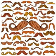 hand drawn mustache set