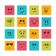 Cartoon faces with different emotions