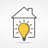House with Light Bulb