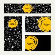 Corporate identity set with business doodle in black and white
