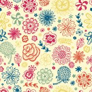 Seamless pattern with flowers Endless floral texture Vintage wallpaper