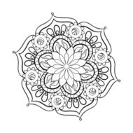 Zentangle stylized elegant black Mandala for coloring page Hand