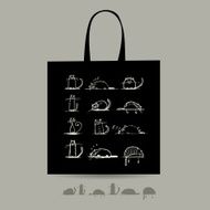 Shopping bag with cats for your design N2