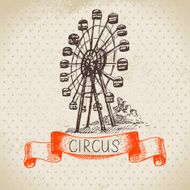 Hand drawn sketch circus and amusement vector illustration Vint N8