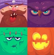 Happy halloween Set of Halloween characters N4