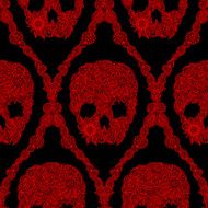 Skulls damask seamless pattern