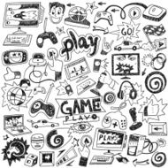 computer games doodles