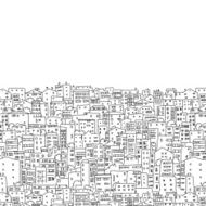 Abstract cityscape background seamless pattern for your design N2