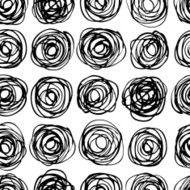 Vector seamless trendy modern circle pattern Monochrome messy d