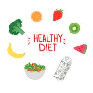 Hand drawn vector illustration - Healthy diet N2