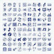 Doodle music icons N2