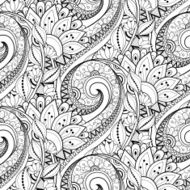 Vector Seamless Monochrome Floral Pattern N232