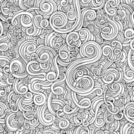 Decorative hand drawn doodle nature ornamental curl pattern N3