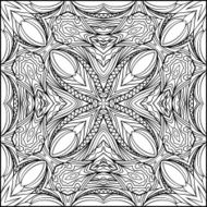 Abstract Square Black And White Ornament In Zentangle Style