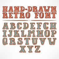 hand-drawn retro font