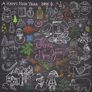 Hand drawn Sketch design of happy new year 2016