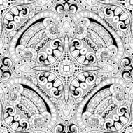 Vector Seamless Monochrome Ornate Pattern N46