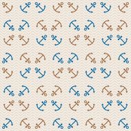 Seamless sea pattern of anchors and waves