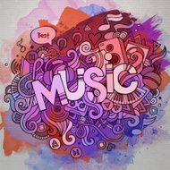 Music hand lettering and doodles elements N3