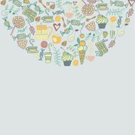 Tea coffe and sweets pattern invitation N5