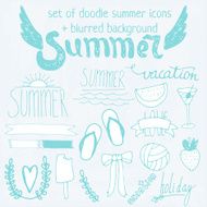 Hand drawn doodle summer