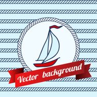 Label with maritime symbol on blue color background N4