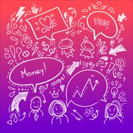 Hand drawn sketch illustration - Speech Bubbles N3