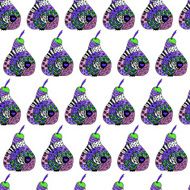 Zentangle colorful pear white background seamless pattern
