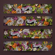 Cartoon vector hand-drawn Doodle on the subject of Halloween