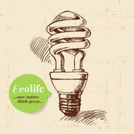 Sketch ecology vintage background Hand drawn vector illustratio N15