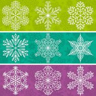 Color background with snowflakes line stile vector N2