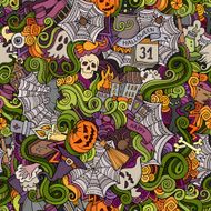 Cartoon vector hand-drawn doodles on the subject of Halloween N11