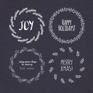 Christmas wreath drawn Vector set N17