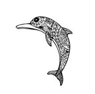 Vector of Dolphin in zentangle style