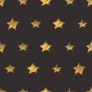 Seamless vector pattern with hand drawn stars shapes