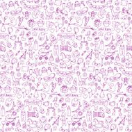 Baby seamless hand drawn doodle pattern N2