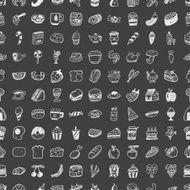 doodle food seamless pattern background