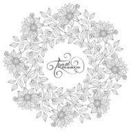 Vector Monochrome Floral Background N28