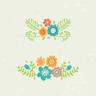 set of two decorative floral composition N2