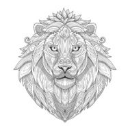 Lion ornament ethnic vector illustration N6