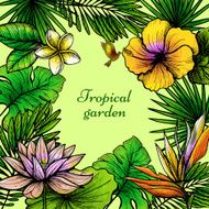 Tropical Leaves Frame