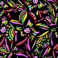 Seamless doodle flower background N7