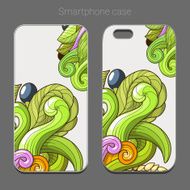 Smartphone case design green abstraction vector illustration