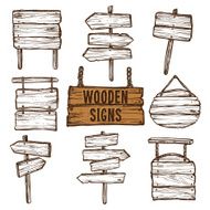 Wooden Signs Sketch Set