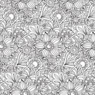 Seamless pattern with florall vector ornament