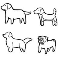 vector set of dog N4