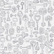 hand drawn vintage keys N5