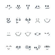 Sketched facial expressions set Set of hand drawn cute faces