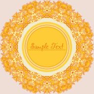 Yellow round decorative flower frame